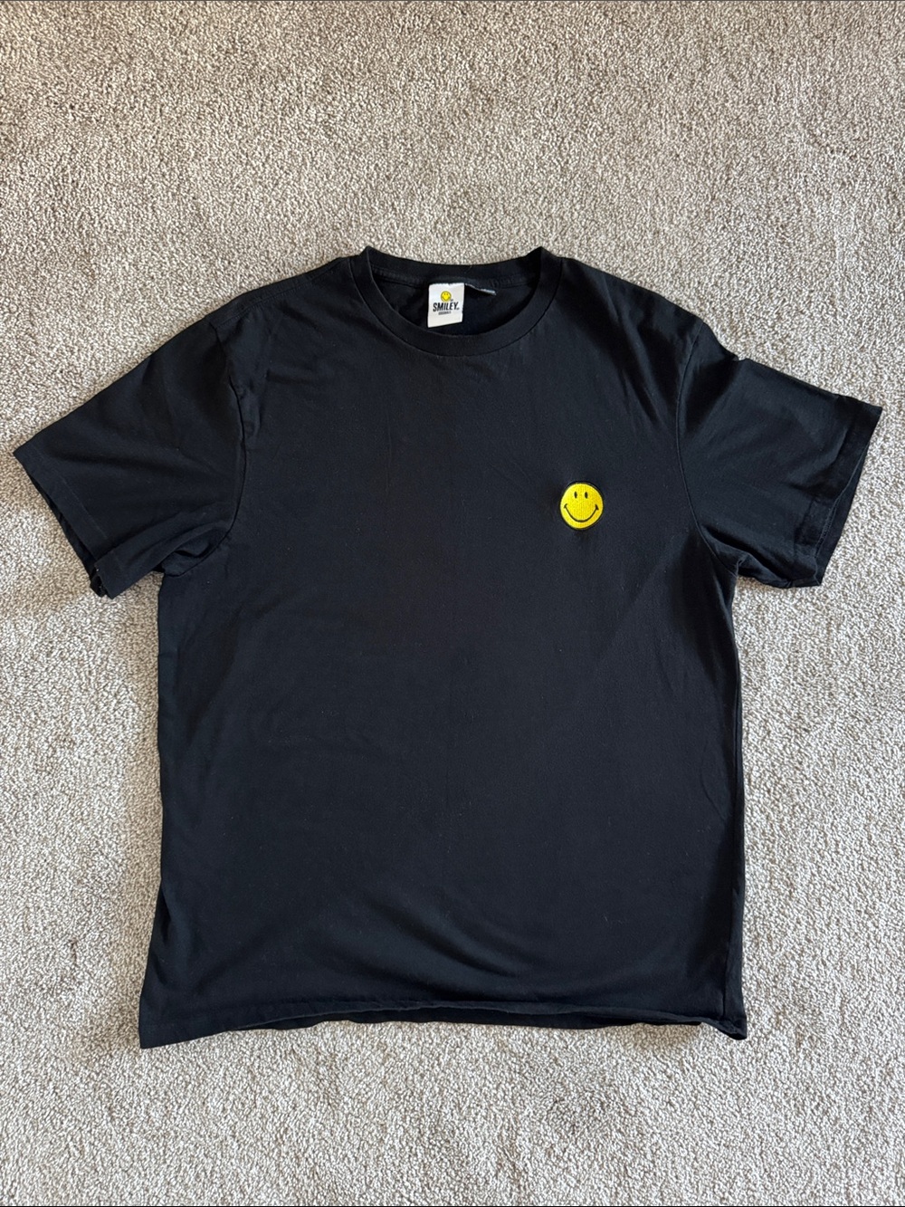 Smiley Black Short-Sleeve Crew Tee by SMILEY